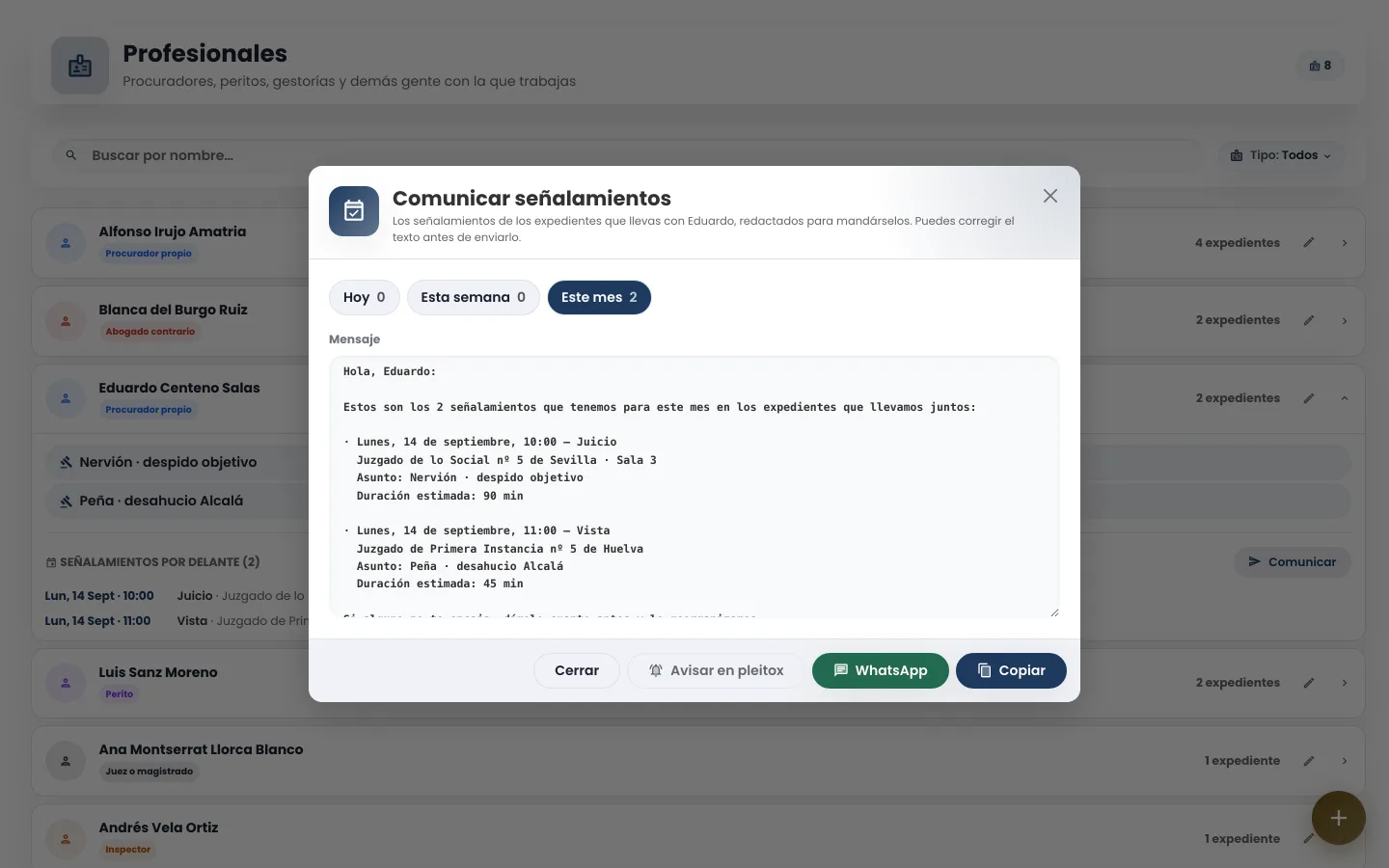 El mensaje del domingo por la noche, ya escrito