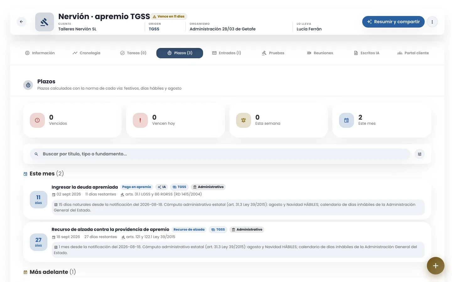 Cada vía cuenta distinto